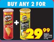 Pringles Potato/Corn Chips-Any 2x110g