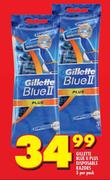 Gillette Blue II Plus Disposable Razors-5 Per Pack