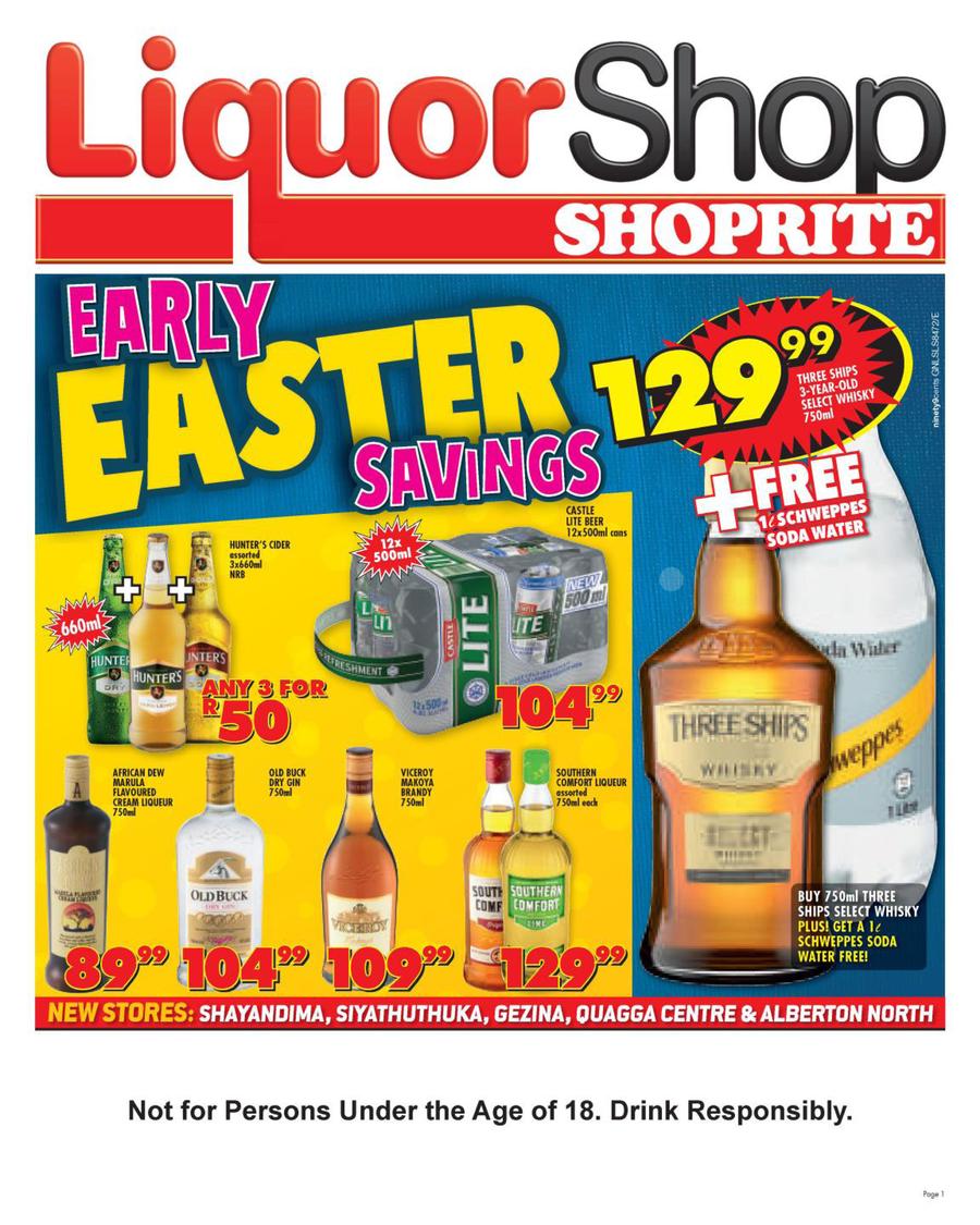 Shoprite Liquor Gauteng Early Easter Savings 14 Mar 31 Mar 2019 Www Guzzle Co Za