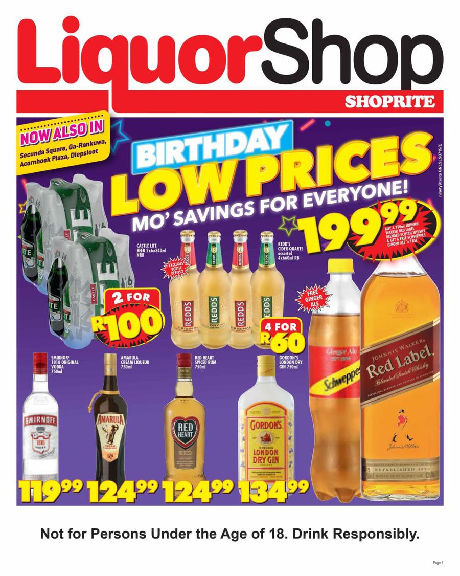 Shoprite Gauteng Mpumalanga Limpopo North West Liquor Shop 21 Aug 08 Sep 2019 Www Guzzle Co Za