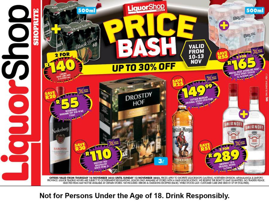 Shoprite Liquor Gauteng, Mpumalanga, North West & Limpopo Price Bash
