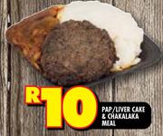Pap/Liver Cake Chakalaka Meal