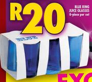 Blue Ring 6 Pieces Juice Glasses Set-Per Set