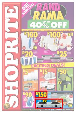 Shoprite Gauteng, Limpopo, Mpumalanga & North West : Rand a Rama Household (17 Sep - 23 Sep 2018), page 1