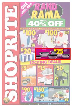 Shoprite Gauteng, Limpopo, Mpumalanga & North West : Rand a Rama Household (17 Sep - 23 Sep 2018), page 1