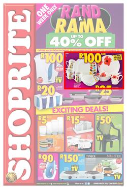 Shoprite Gauteng, Limpopo, Mpumalanga & North West : Rand a Rama Household (17 Sep - 23 Sep 2018), page 1