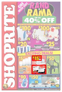 Shoprite Gauteng, Limpopo, Mpumalanga & North West : Rand a Rama Household (17 Sep - 23 Sep 2018), page 1