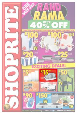 Shoprite Gauteng, Limpopo, Mpumalanga & North West : Rand a Rama Household (17 Sep - 23 Sep 2018), page 1