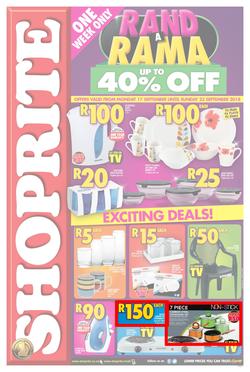 Shoprite Gauteng, Limpopo, Mpumalanga & North West : Rand a Rama Household (17 Sep - 23 Sep 2018), page 1