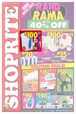 Shoprite Gauteng, Limpopo, Mpumalanga & North West : Rand a Rama Household (17 Sep - 23 Sep 2018), page 1