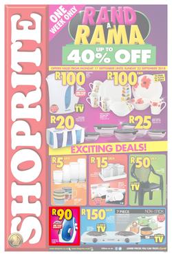 Shoprite Gauteng, Limpopo, Mpumalanga & North West : Rand a Rama Household (17 Sep - 23 Sep 2018), page 1
