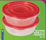 Fresh Work Round 2x1.3Ltr Container Set-Per Set