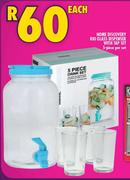 Home Discovery Rio Glass Dispenser With Tap Set-5-Piece Per Set 