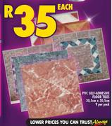 PVC Self-Adhesive Floor Tiles 30.5cm x 30.5cm 9-Per Pack