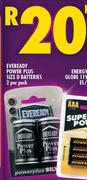 Eveready Power Plus Size D Batteries 2 Combo-Per Pack