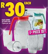 Glass Drink Set With Jug 5 Piece-Per Set