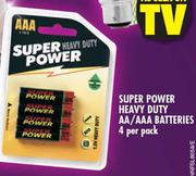 Super Power Heavy Duty AA / AAA Batteries-4 Per Pack