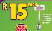 Traditions Tableware Collection Teaspoons-8 Per Pack Each