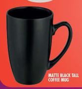Matte Black Tall Coffee Mug