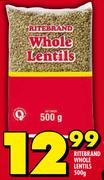 Ritebrand Whole Lentils-500g