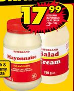 Ritebrand Mayonnaise/Salad Cream-750g/760g Each