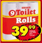 Ritebrand 2 Ply Toilet Rolls 9 Per Pack