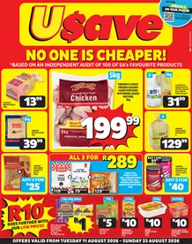 Usave Gauteng, Mpumalanga, North West & Limpopo : No One Is Cheaper (11 August - 23 August 2026)