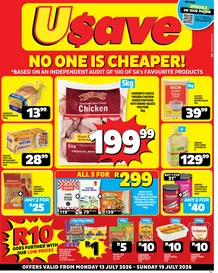 Usave Gauteng, Mpumalanga, North West & Limpopo : No One Is Cheaper (13 July - 19 July 2026)