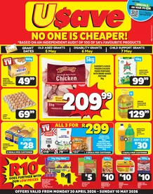 Usave Gauteng, Mpumalanga, Limpopo & North West : No One Is Cheaper (20 April - 10 May 2026)