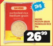 Savers Medium Grain Parboiled Rice-2Kg
