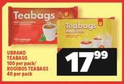 Ubrand Teabags 100 Per Pack/Rooibos Teabags 40 Per Pack