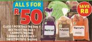 Class 1 Potatoes 1Kg/Beetroot 1Kg/Carrots 1Kg Bag/Cabbage Head/Sweet Potato 1Kg Bag-All For 5