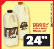 Douglas Dale/Limpopo Full Cream Amasi Maas-2L Each