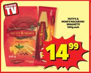 0Fatti's & Moni's Macaroni/Spaghetti-500g Each