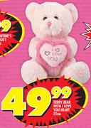 Teddy 22cm Bear With I Love You Heart