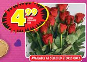 Single Red Rose-Each