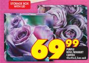 Purple Rose/Bouquet Canvas 45x45x2.5cm-Each