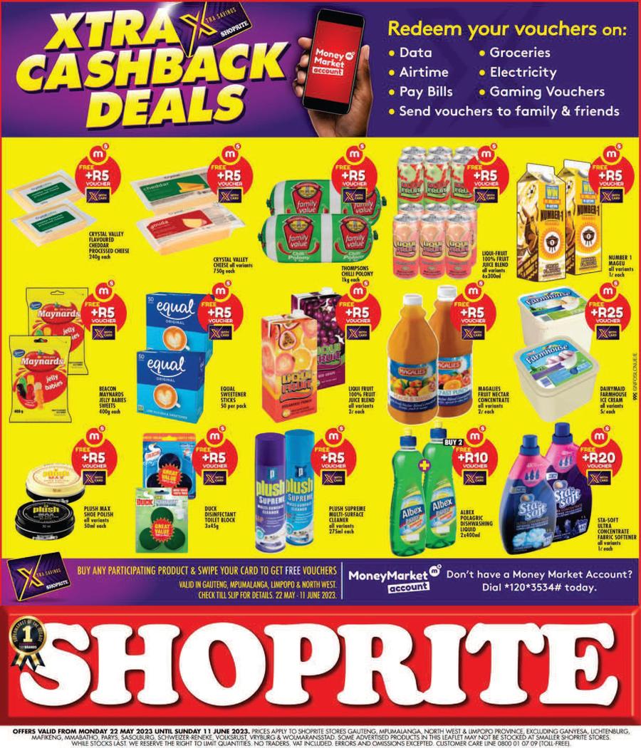 Shoprite Gauteng, Mpumalanga, North West & Limpopo Xtra Cashback