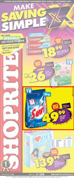 Shoprite Gauteng, Mpumalanga, North West & Limpopo : Make Saving Simple! (3 November - 5 November 2023), page 1