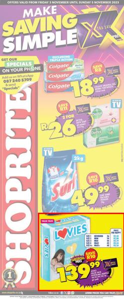 Shoprite Gauteng, Mpumalanga, North West & Limpopo : Make Saving Simple! (3 November - 5 November 2023), page 1