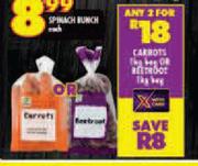 Carrots 1Kg Bag Or Beetroot 1Kg Bag-For Any 3