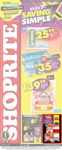 Shoprite Gauteng, Mpumalanga, North West & Limpopo : Xtra Savings (3 November - 5 November 2023), page 1