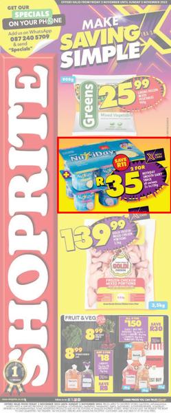 Shoprite Gauteng, Mpumalanga, North West & Limpopo : Xtra Savings (3 November - 5 November 2023), page 1