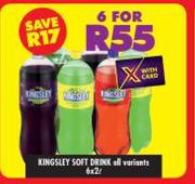 Kingsley Soft Drink All Variants-For 6 x 2Ltr