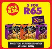 Robertson Rajah Curry Powder All Variants-For 5 x 100g