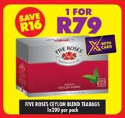 Five Roses Ceylon Blend Teabags-For 1 x 200 Per Pack