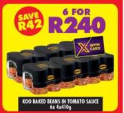 Koo Baked Beans In Tomato Sauce-For 6 x 4 x 410g