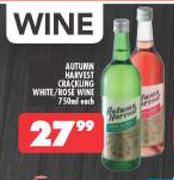 Autumn Harvest Crackling White/Rose Wine-750ml Each