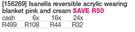 Isanella Reversible Acrylic Wearing Blanket Pink And Cream(Cash)