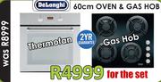 DeLonghi 60Cm Oven & Gas Hob-Per Set